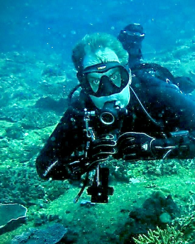 Jamie Ware on a reef dive